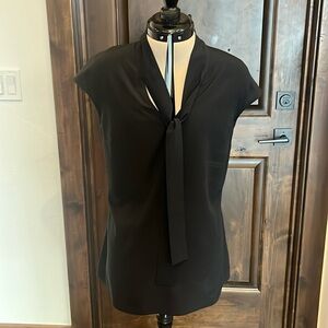 St. John Silk Tie Neck Blouse